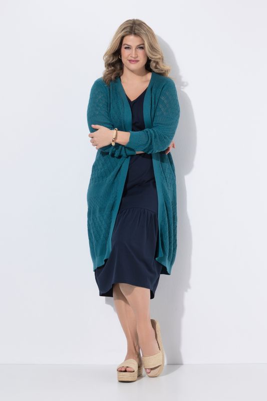 Eco Cotton Long Knit Open Shape Cardigan