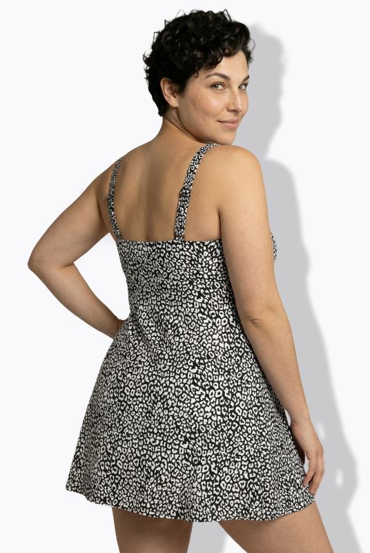 Бански тип рокля с леопардов принт