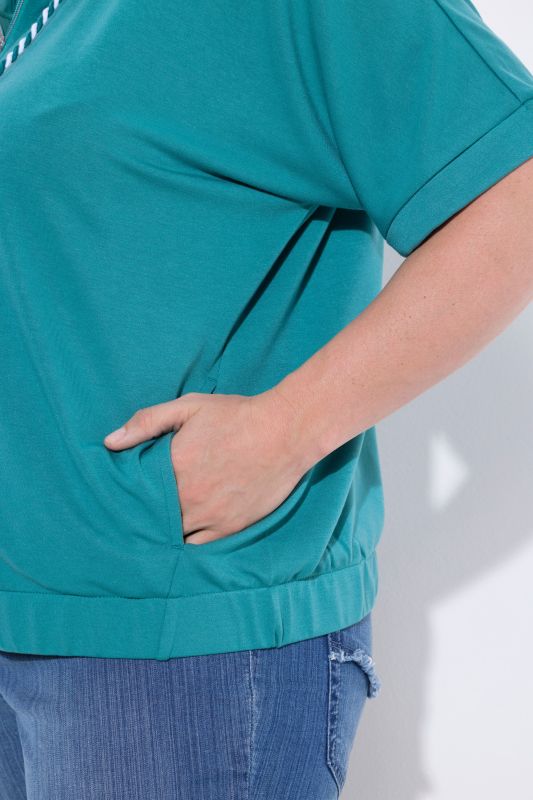 Short Sleeve Zip-Up Hoodie