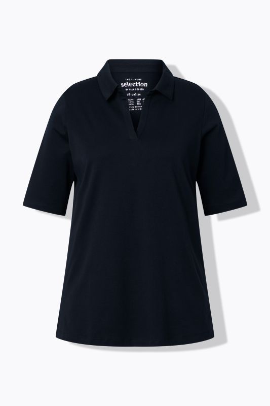 Блуза с яка и къси ръкави