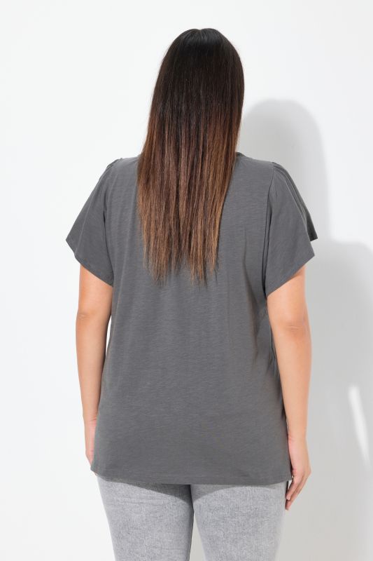 Wing Sleeve V-Neck Tee