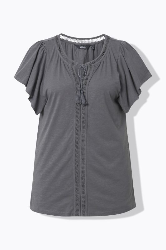 Wing Sleeve V-Neck Tee