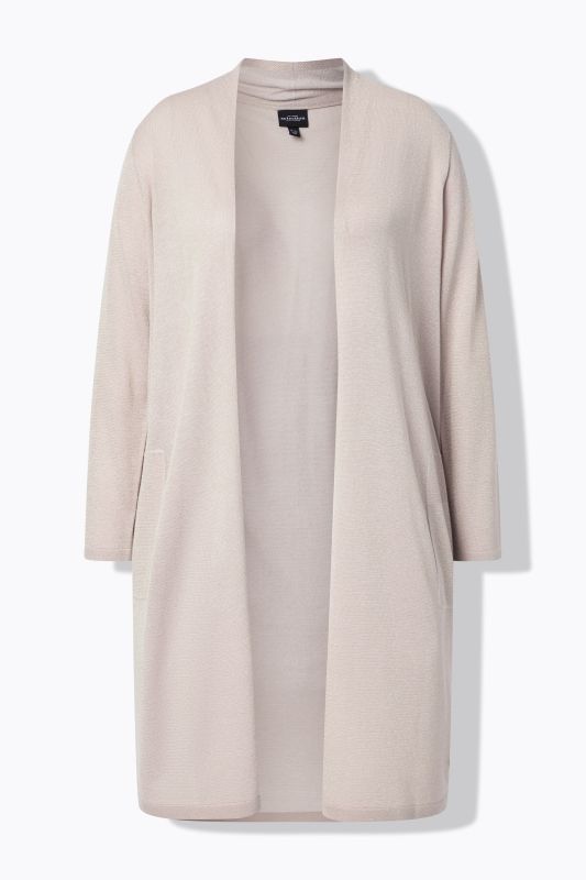 Shimmering Longline Open Shape Cardigan