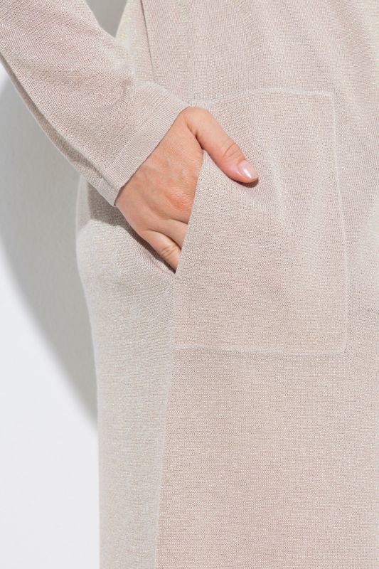 Shimmering Longline Open Shape Cardigan