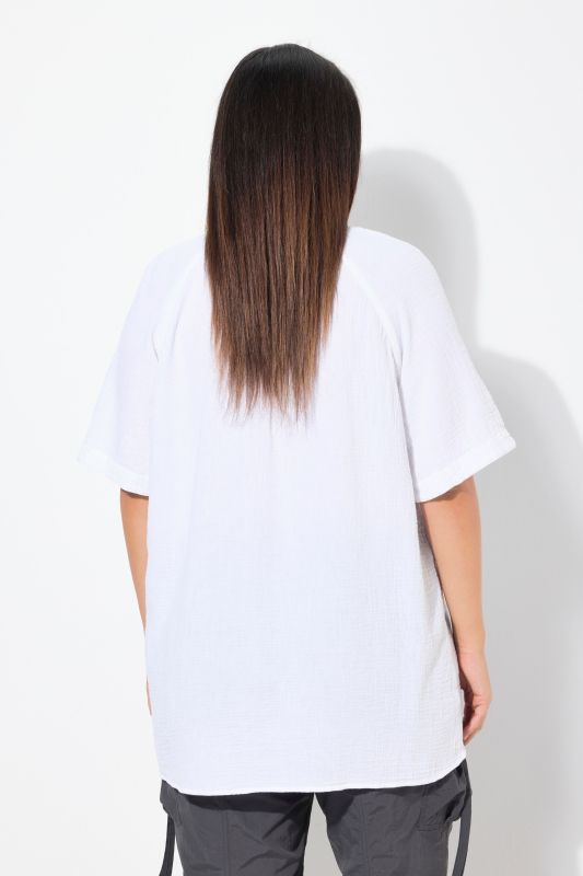 Блуза от муселин с къси ръкави