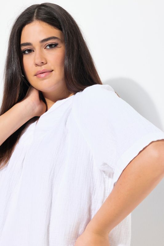 Блуза от муселин с къси ръкави