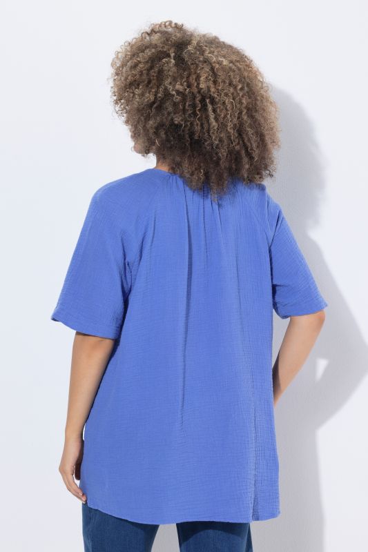 Блуза от муселин с къси ръкави