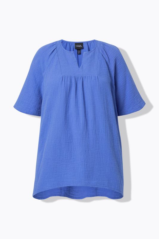 Блуза от муселин с къси ръкави