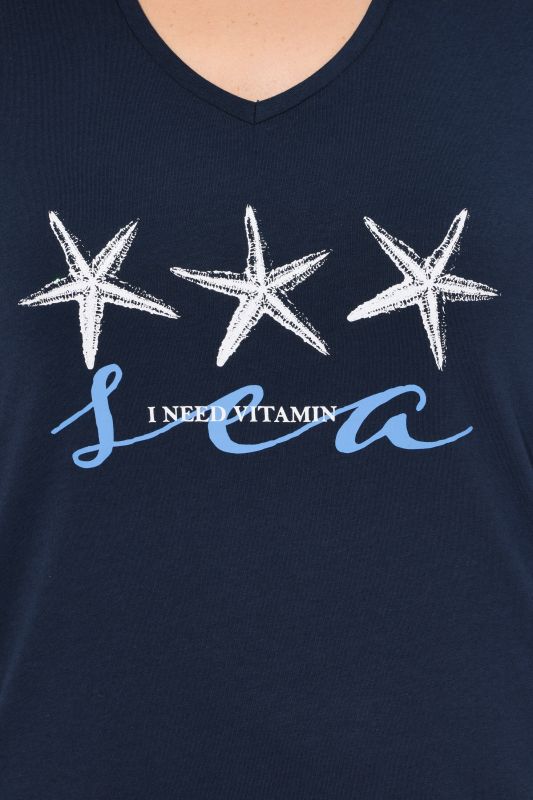 Тениска с принт на морски звезди