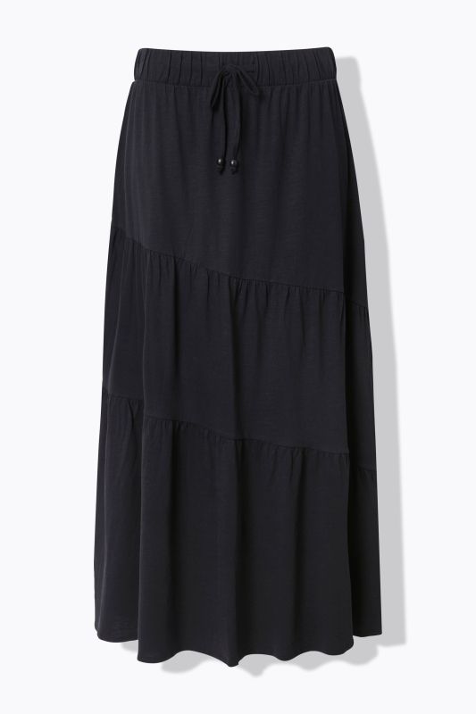 Asymmetric Flounce Panel Elastic Waist Skirt