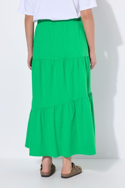 Asymmetric Flounce Panel Elastic Waist Skirt