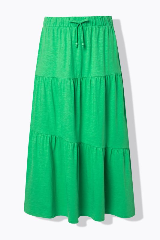 Asymmetric Flounce Panel Elastic Waist Skirt