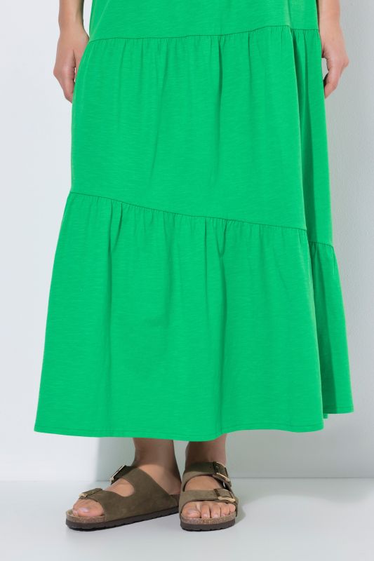 Asymmetric Flounce Panel Elastic Waist Skirt