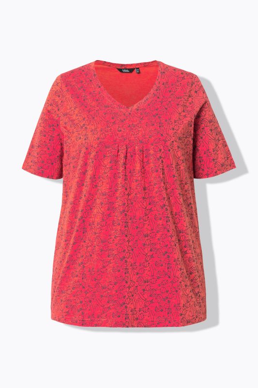 Тениска с геометричен принт на риба