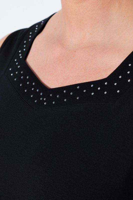 Rhinestone Neckline Pima Cotton Tank