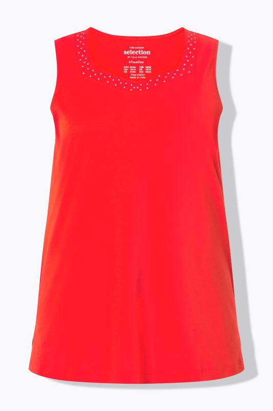 Rhinestone Neckline Pima Cotton Tank