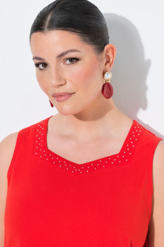 Rhinestone Neckline Pima Cotton Tank