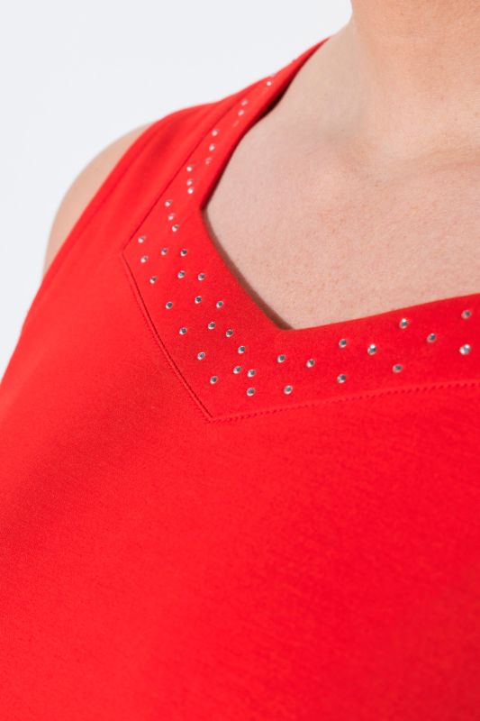 Rhinestone Neckline Pima Cotton Tank