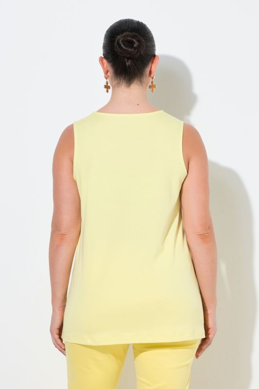 Rhinestone Neckline Pima Cotton Tank