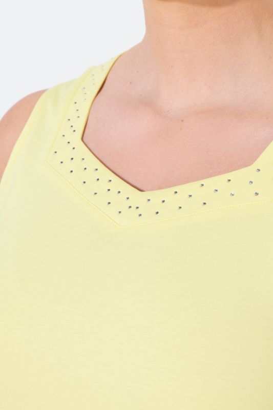 Rhinestone Neckline Pima Cotton Tank