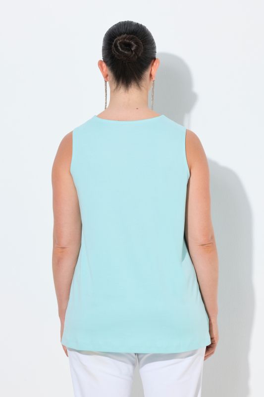 Rhinestone Neckline Pima Cotton Tank