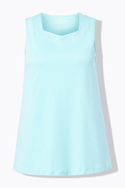 Rhinestone Neckline Pima Cotton Tank