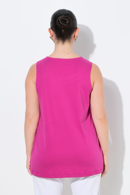 Rhinestone Neckline Pima Cotton Tank