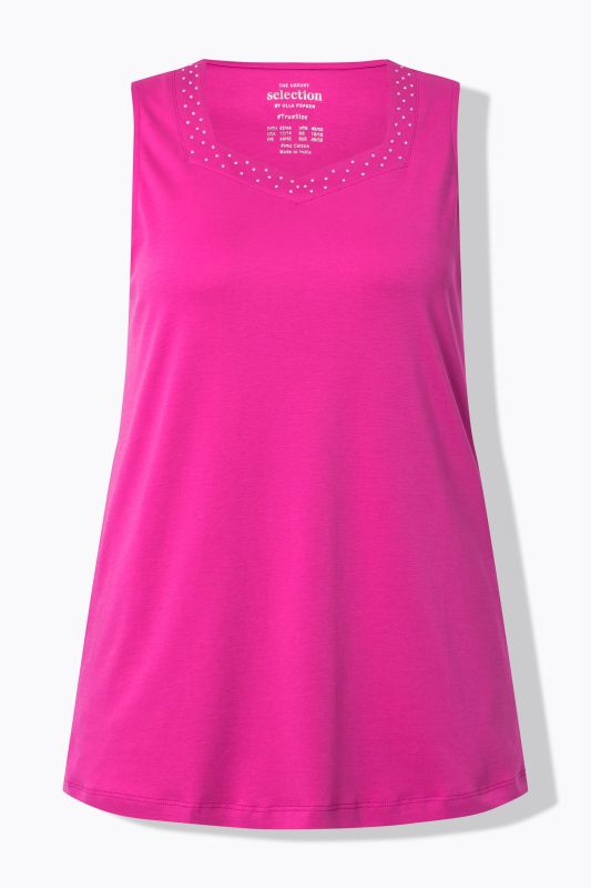 Rhinestone Neckline Pima Cotton Tank