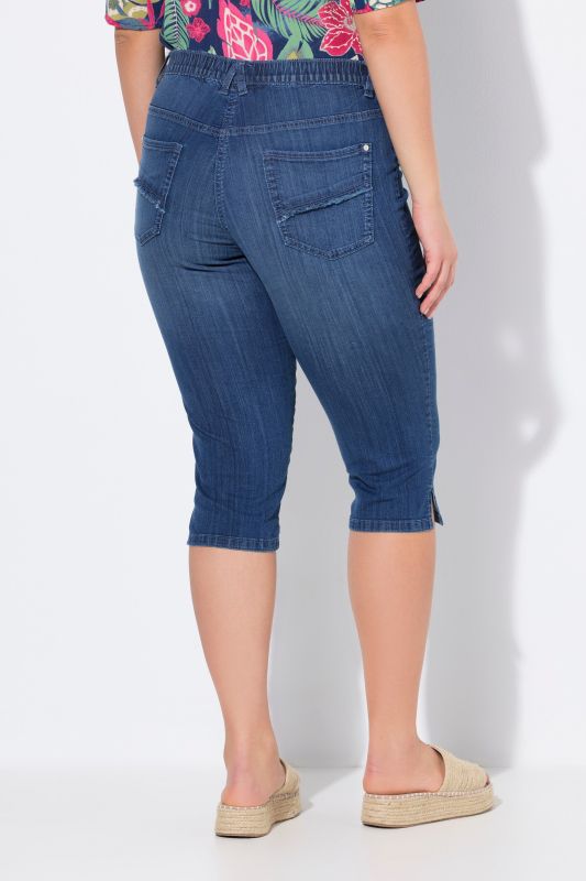 Denim Elastic Waist Capres