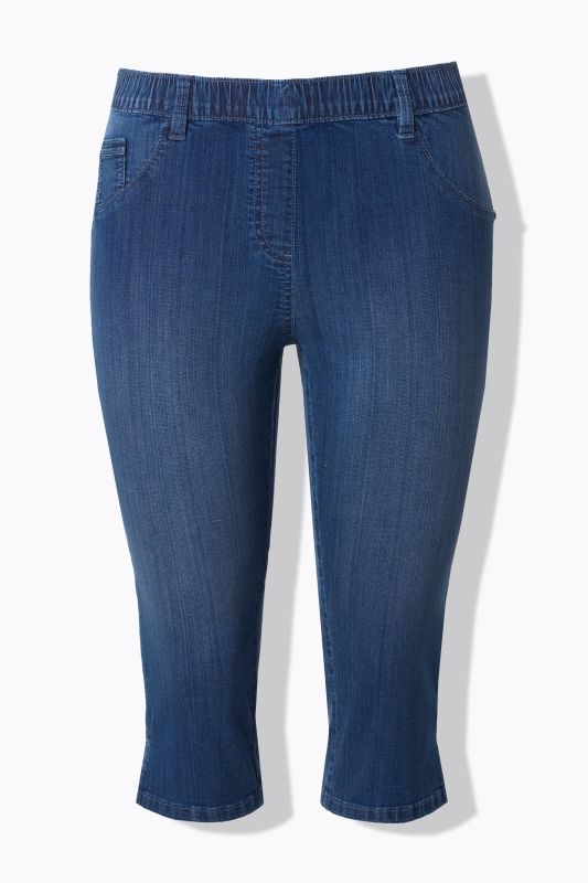 Denim Elastic Waist Capres
