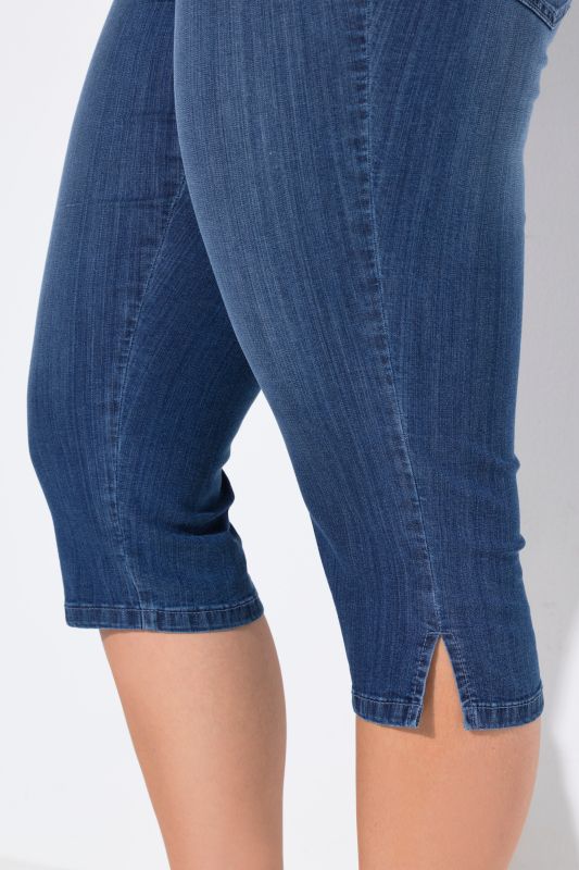 Denim Elastic Waist Capres