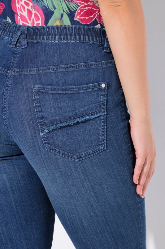 Denim Elastic Waist Capres