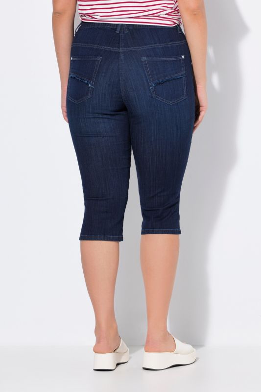 Denim Elastic Waist Capres