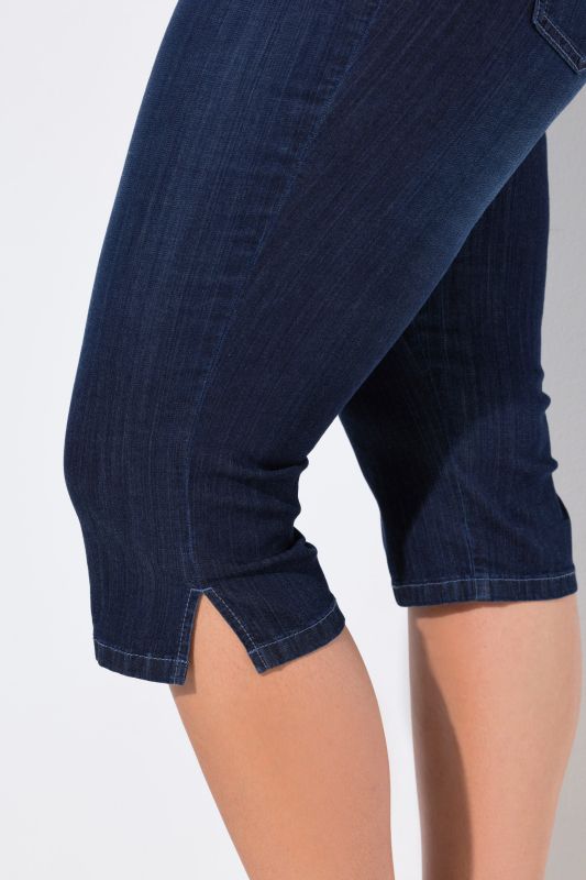 Denim Elastic Waist Capres