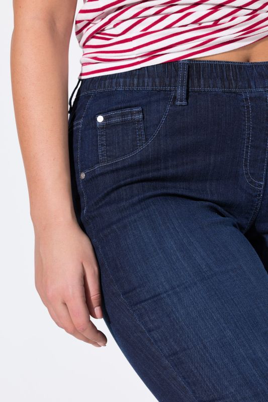 Denim Elastic Waist Capres