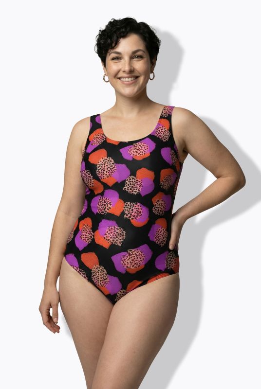 Бански с леопардов принт и точки