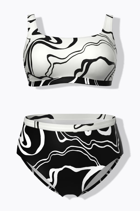 Marble Print Bikini Set