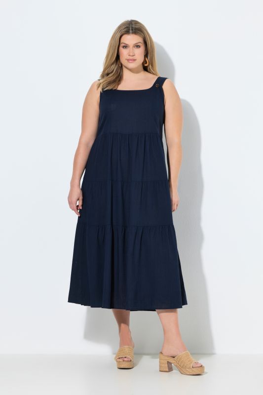 Linen Blend Pinafore Dress