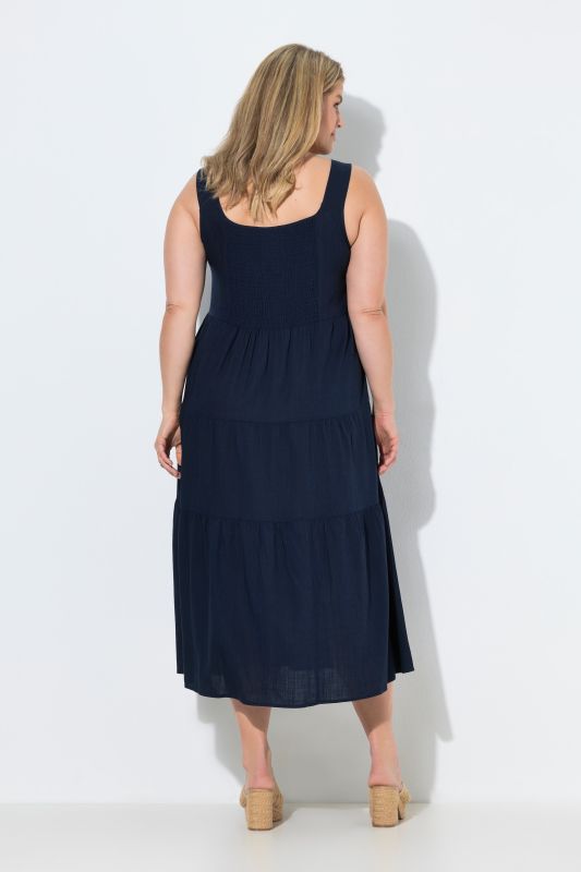 Linen Blend Pinafore Dress