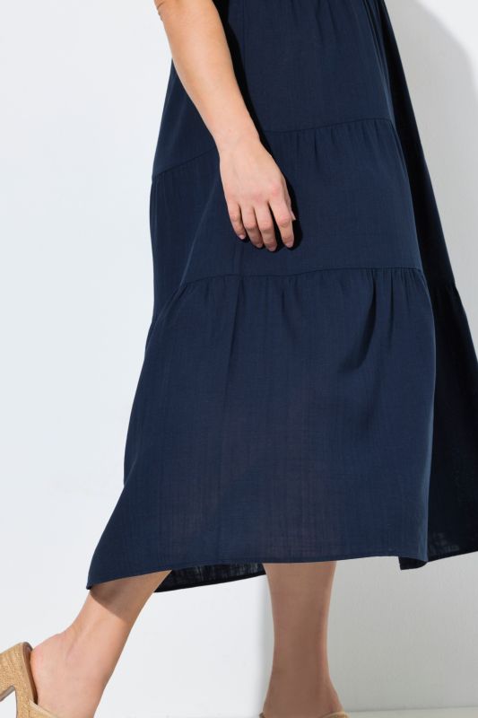 Linen Blend Pinafore Dress