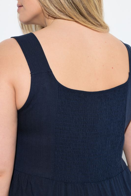 Linen Blend Pinafore Dress