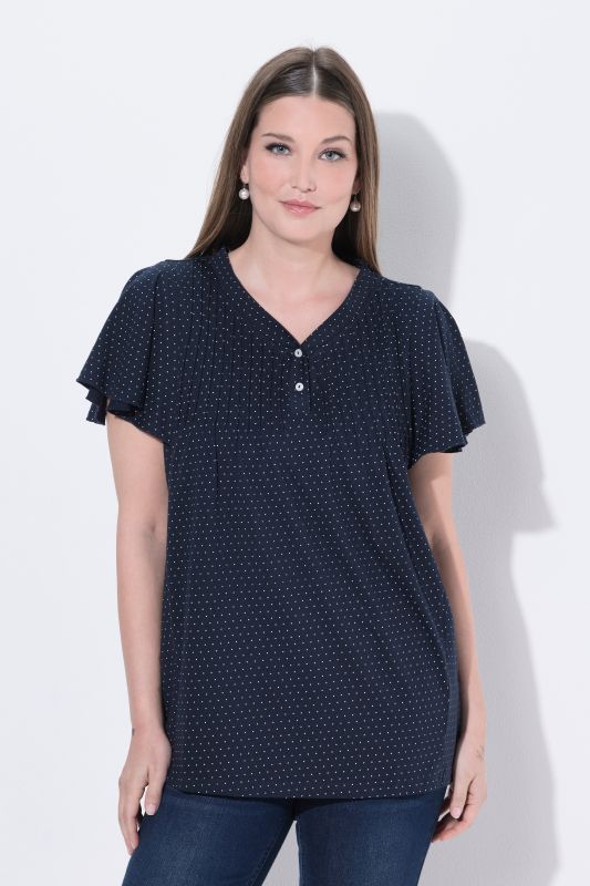 Polka Dot Flutter Sleeve Tee