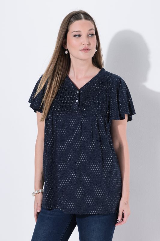 Polka Dot Flutter Sleeve Tee