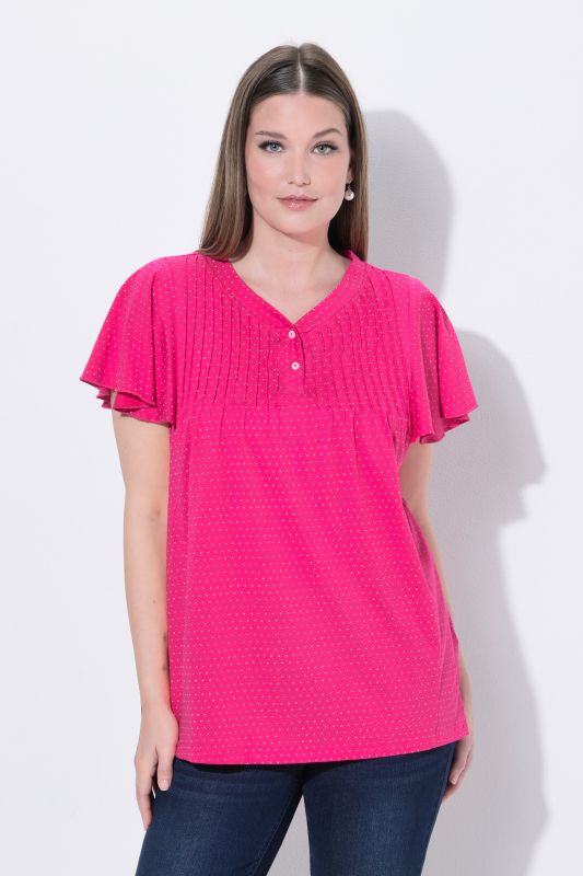 Polka Dot Flutter Sleeve Tee