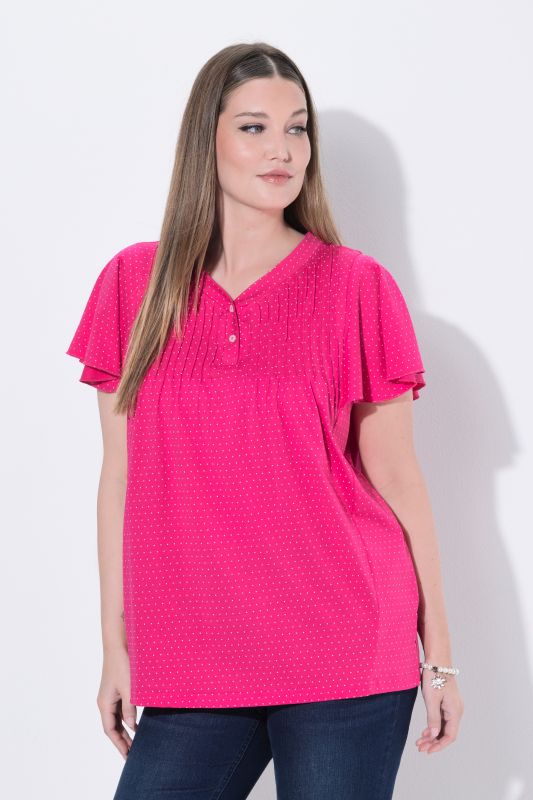 Polka Dot Flutter Sleeve Tee