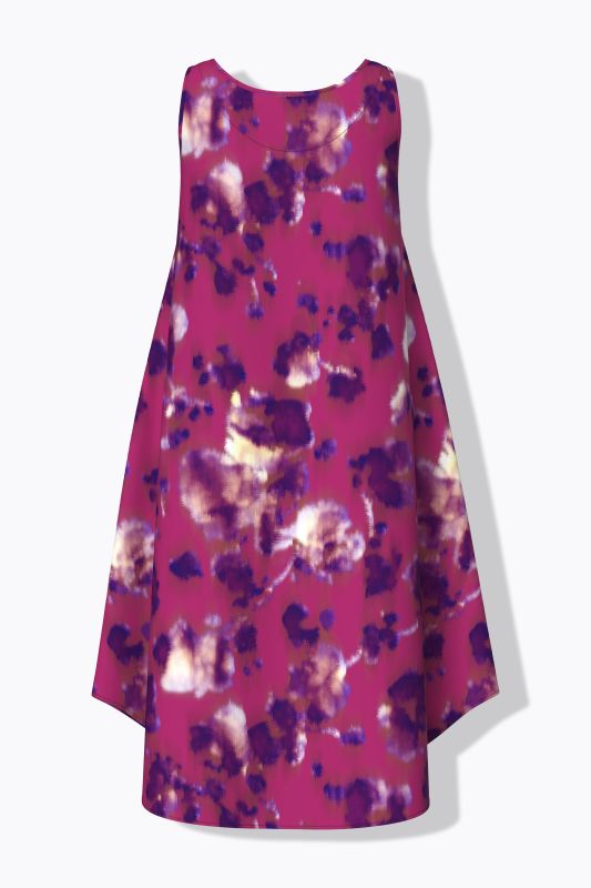 Abstract Floral Sleeveless A-Line Dress