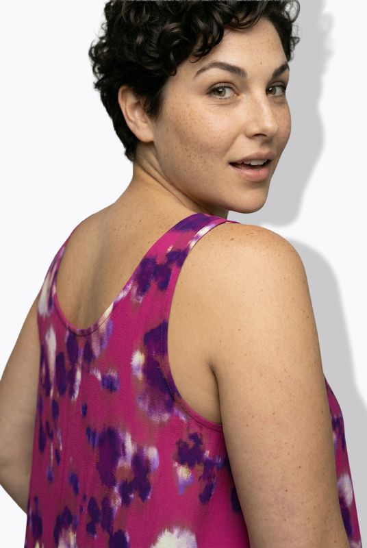 Abstract Floral Sleeveless A-Line Dress