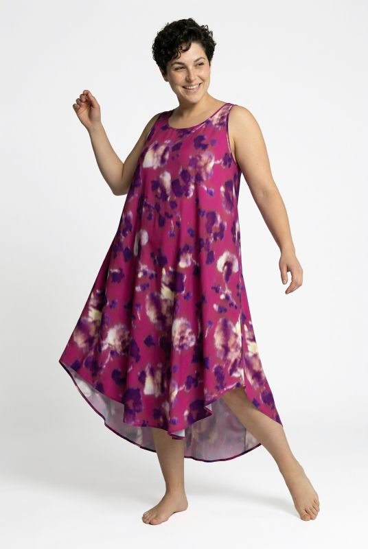 Abstract Floral Sleeveless A-Line Dress