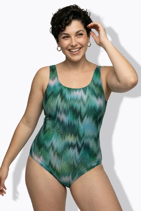Blurred Stripe Print Swimsuit
