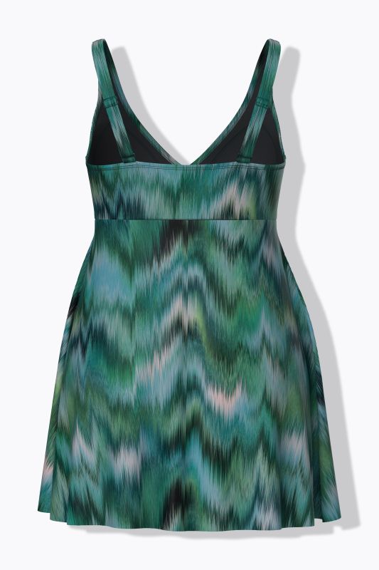 Blurred Stripe Swim Dress